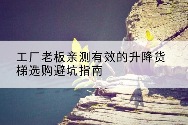 缙云升降货梯怎么选-工厂老板亲测有效的升降货梯选购避坑指南